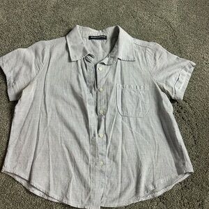 Brandy Melville stripped Button-Up Tee in BLUE